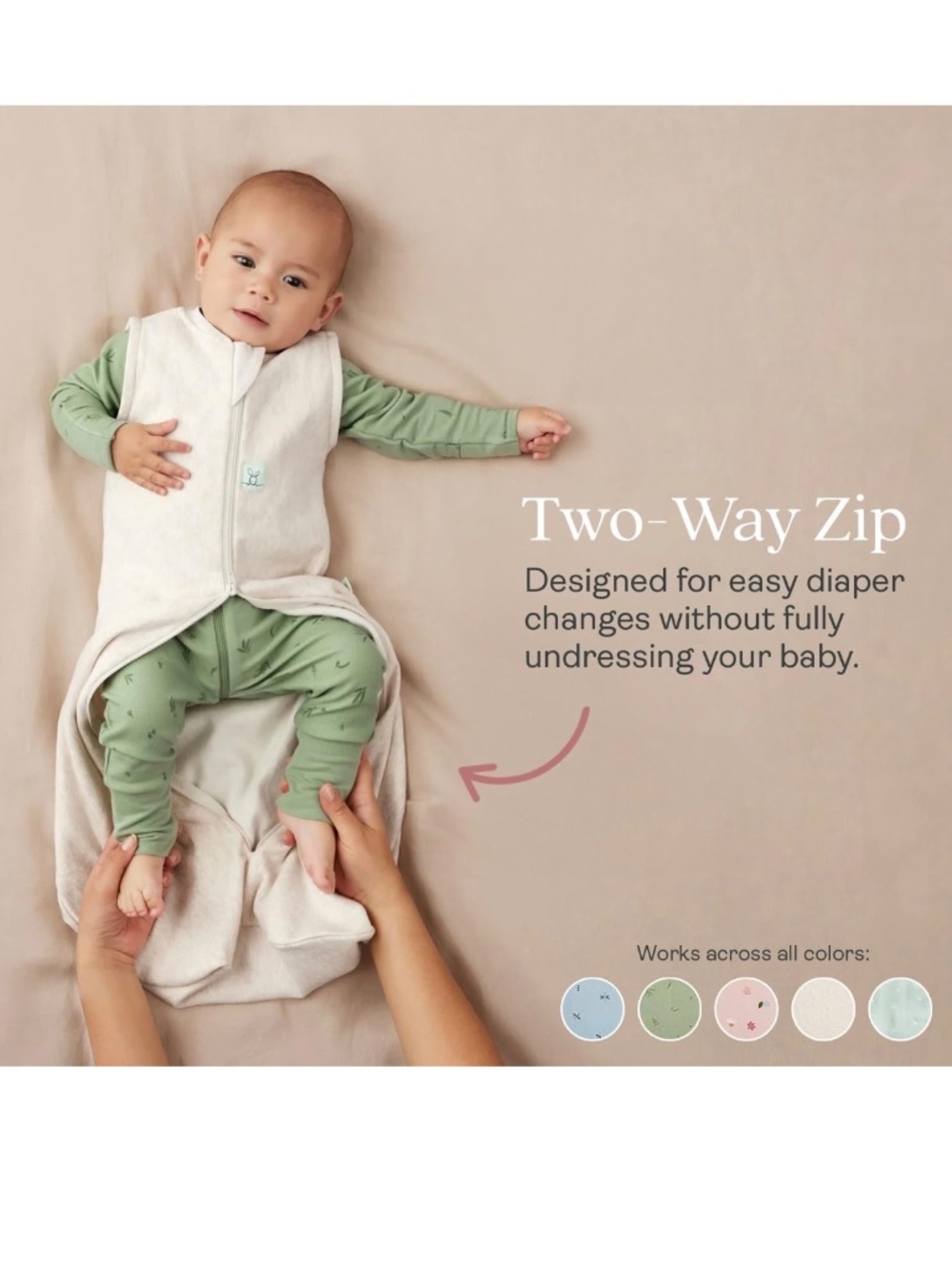 ergoPouch Sleep Sack Sleeveless 1.0 TOG Oatmeal Marle - Picture 2 of 4